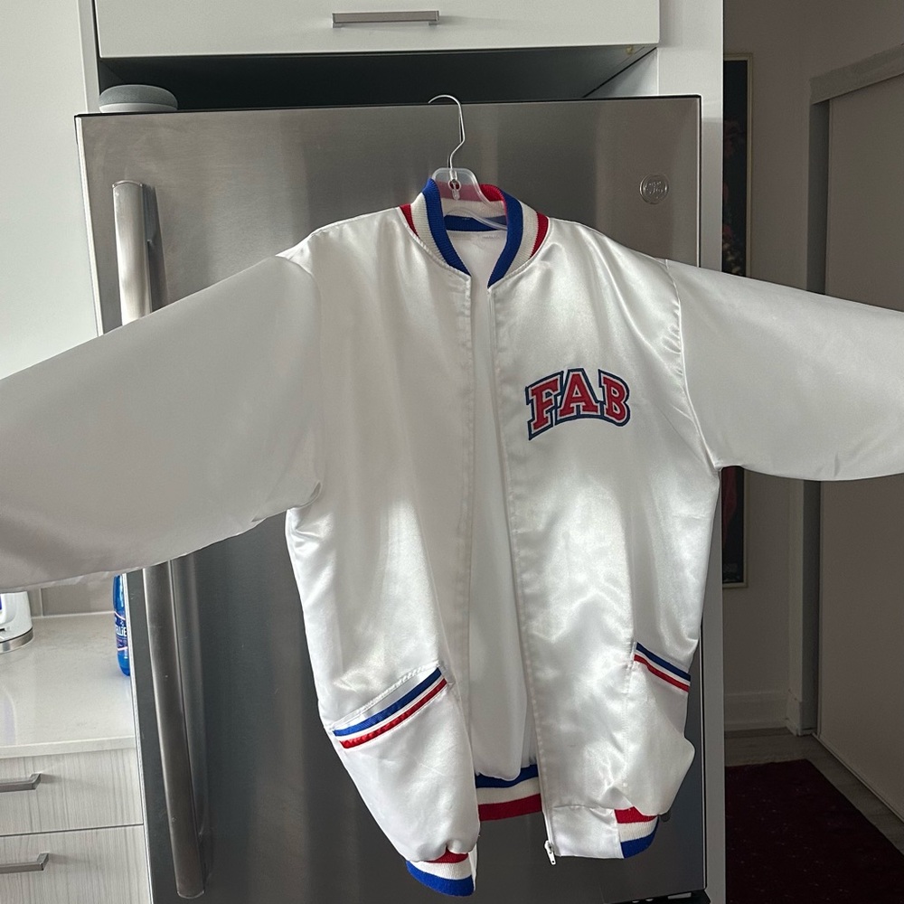 White, Blue and Red Varsity Jacket